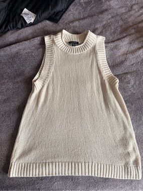 Tribal Cream Sleeveless Knit Tunic